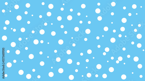 水色の背景に白色のランダムな水玉模様
Random white polka dots on a light blue background