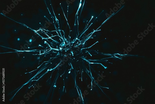 A blue and black image of a brain with many branches