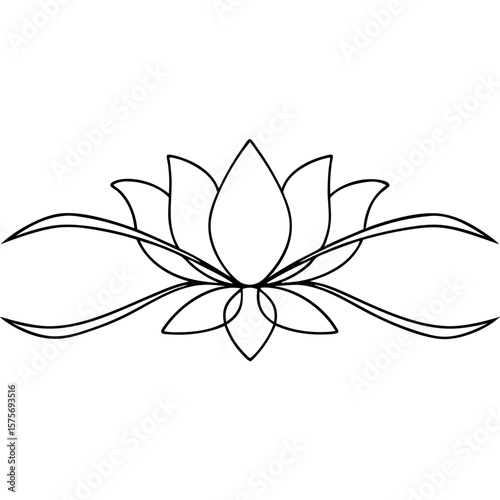 Fading tattoo design with lotus flower and abstract lines. Fading tattoo design showcases minimalism, reflecting impermanence and ethereal aesthetic for body art enthusiasts, representing purity,