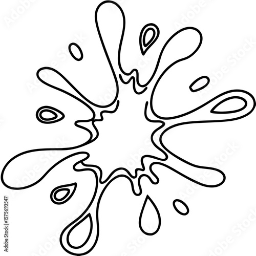 Ink breaking apart on white background, creating dynamic splash. Concept ink breaking apart captured with minimalist illustration style, symbolizing fluid motion.