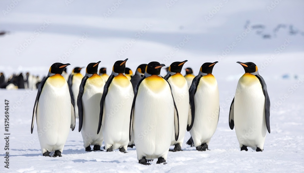 Fototapeta premium Emperor penguins on snow