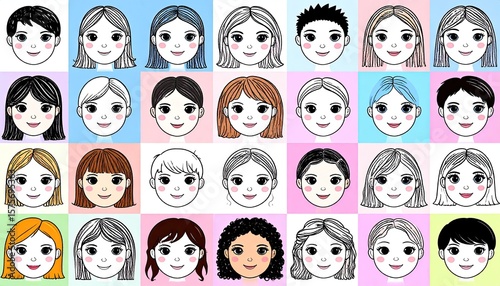 Diverse children's faces