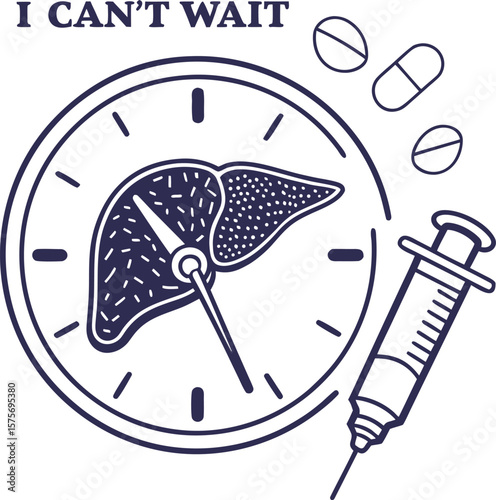 liver health care time medical syringe concept art