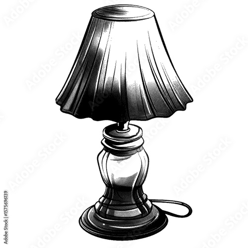 An elegant table lamp with a pleated shade