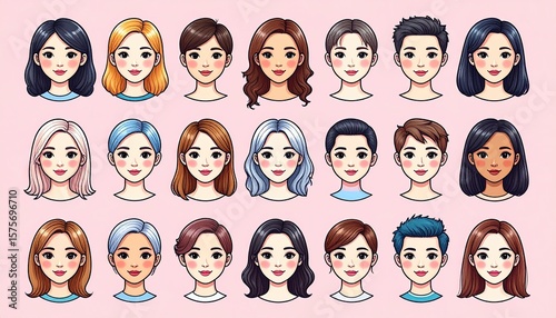Diverse female avatars