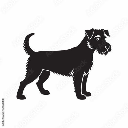Black terrier dog silhouette standing animal