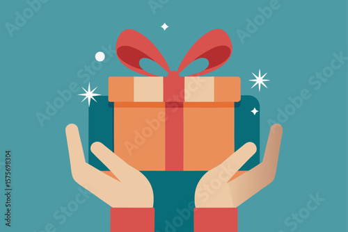hand holding gift box