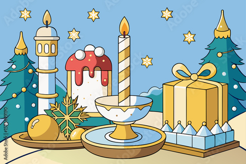 illustration of a candle holder