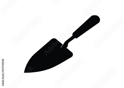 Trowel silhouette Black Vector white background