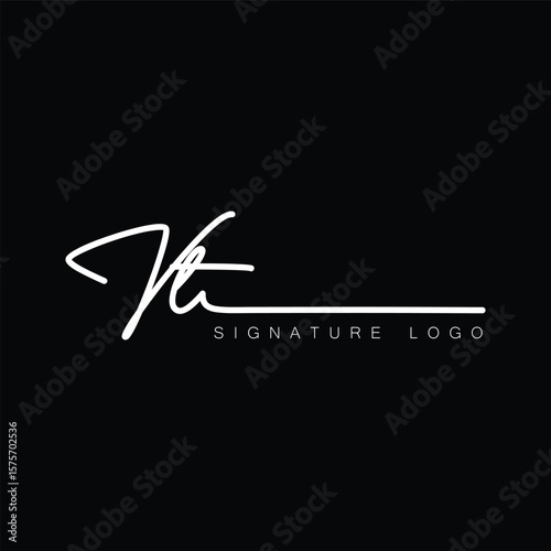 VT Handwritten initial letter, VT simple signature vector VT logo , VT beauty logo , VT photography letter logo design.