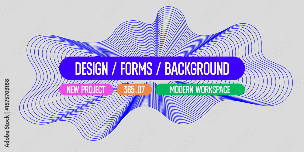 Vector abstract background with dynamic waves, line and particles. Illustration suitable for design.