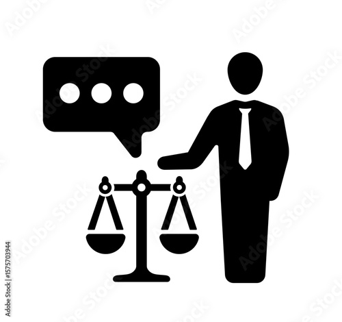 Lawyer icon vector editable