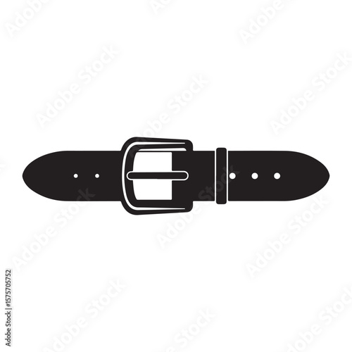 Belt buckle silhouette vector flat illustration design