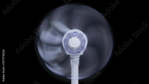 Electric Fan
An spinning electric fan on a black background. Loops.