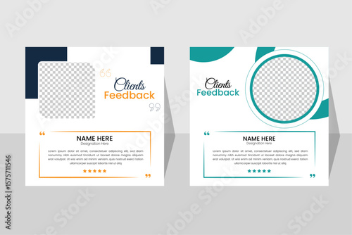 Creative Client testimonial editable vector template design