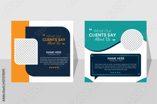 Editable Clients testimonial vector template design for creative business