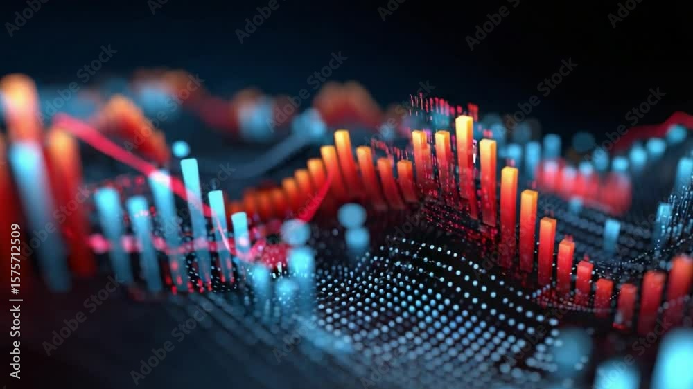 Data Visualization: Immerse yourself in a captivating data visualization, where vibrant bars and dynamic lines weave together to form an abstract representation of complex information.