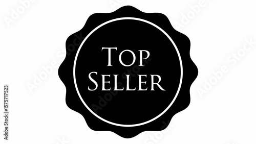 Black top seller badge with scalloped edge and white text indicating a popular or best selling product item