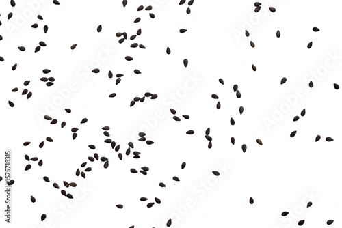 Photos Black sesame seeds isolated on white background
