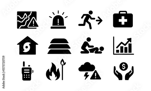 Essential disaster mitigation symbols for emergency preparedness