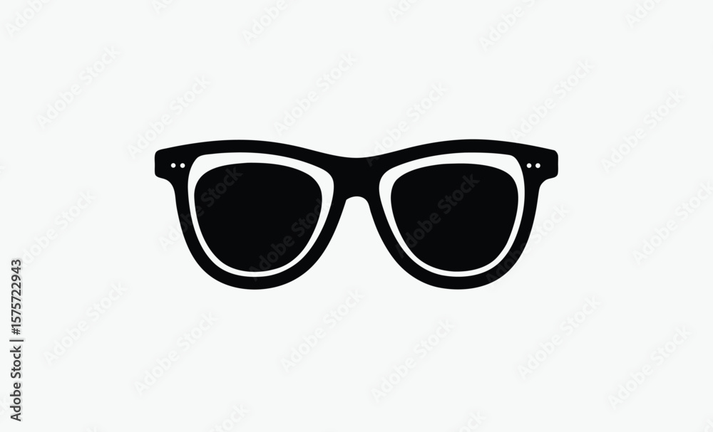 Fototapeta premium Sunglass silhouette, eyewear icon, fashion accessory symbol, Sunglasses Icon Illustration