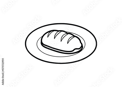 Silhouette of Bread and Butter Plate isolated on a white background