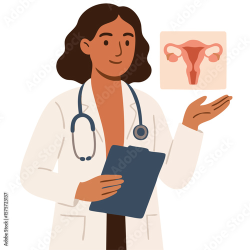 Vector illustration of a female doctor