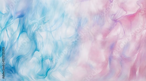 Abstract Swirls of Pastel Blue and Pink Colors Create a Dreamy Background