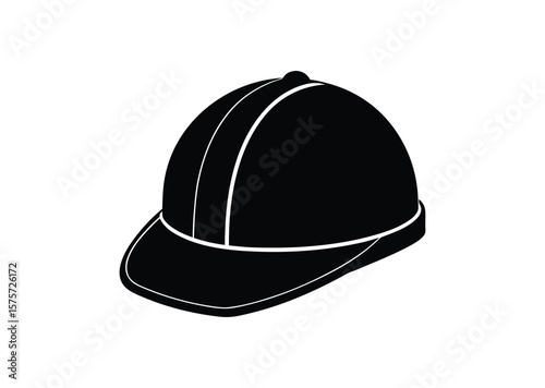 Hard hat silhouette Black Vector white background