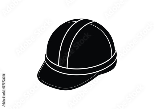 Hard hat silhouette Black Vector white background