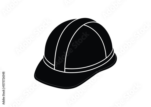 Hard hat silhouette Black Vector white background