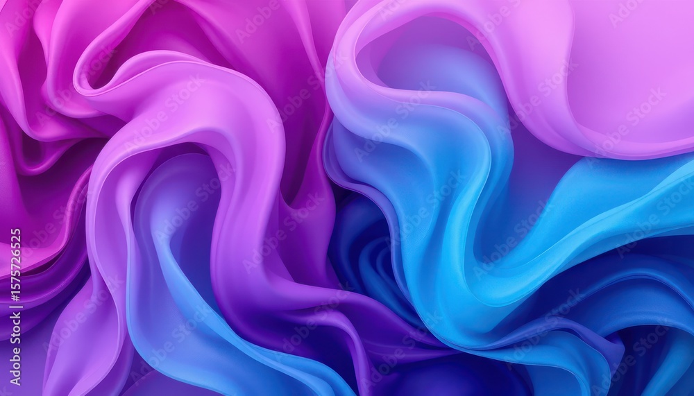 Obraz premium Abstract swirling fabric in vibrant blues and purples