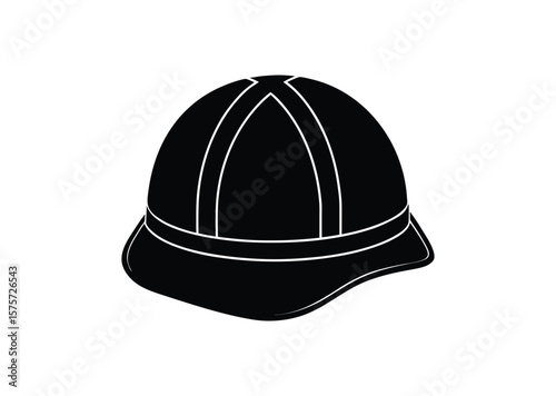 Hard hat silhouette Black Vector white background