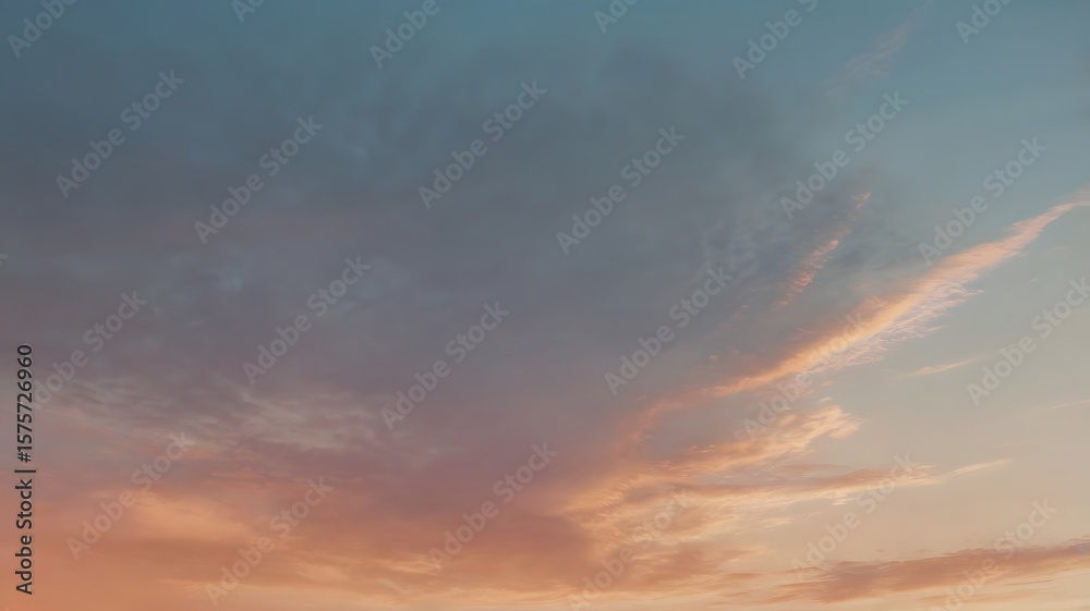 Fototapeta premium Calm Evening Sky with Soft Pastel Clouds