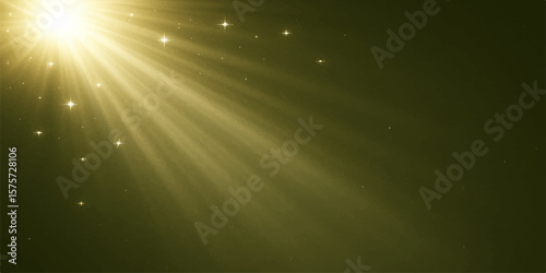 Elegant golden abstract background with soft radiant light rays and subtle glowing star effects

