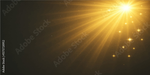 Radiant Burst: A celestial spectacle of light and energy, an image of a bright star that beams out and touches viewer with its golden rays.