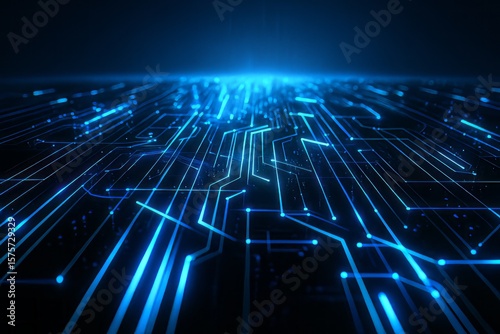 Wallpaper Mural Abstract network grid of glowing blue lines representing technology, connectivity, artificial intelligence, and futuristic digital landscapes on a dark gradient background. Torontodigital.ca