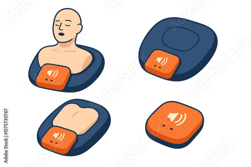Training tool for emergency response featuring a CPR practice mannequin with audio instructions