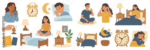 Sleep and relaxation activities at home during evening and nighttime hours
