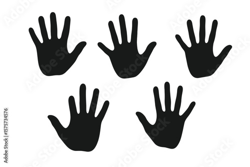 Handprints displayed in various positions on a simple background expressing creativity and individuality