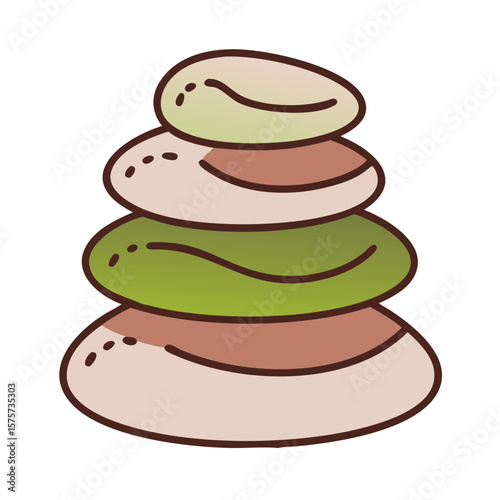 Stacked pebbles in soft colors for relaxation and mindfulness  