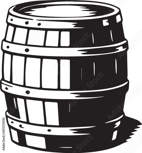 Print Wooden Barrel Cask Icon