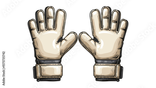 Goalkeeper Gloves Illustration, Sports Equipment Graphic, Football Accessories Design Element,