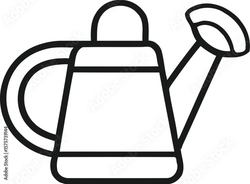 Gardener icon spout bag outdoor care. Regadera, watering can illustration. watering can clip art editable vector icon