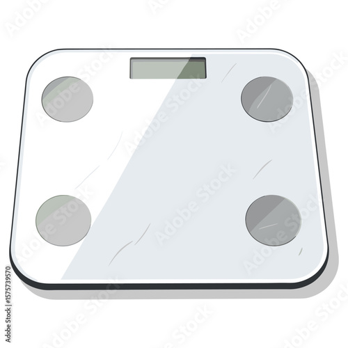 Modern Bathroom Scale Illustration for Wellness and Healthy Lifestyle Concepts