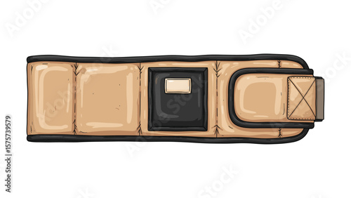 Illustrated tool belt with pockets and closures for construction work projects