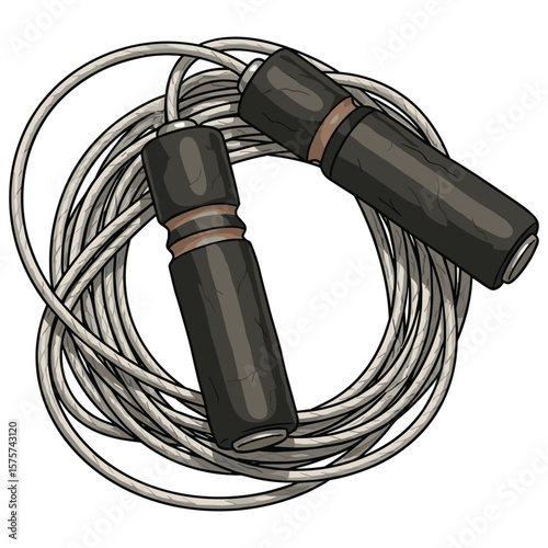 Jump Rope Still Life: A Graphic Depiction of Fitness Equipment for Active Lifestyles