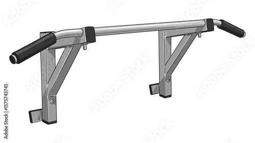 Illustration of Wall Mounted Pull Up Bar for Fitness and Strength Training at Home Studio