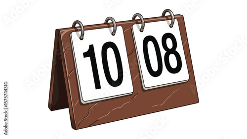 brown scoreboard showing 10 08 clip art preview