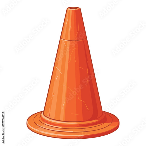Vibrant Orange Traffic Cone Illustration for Safety Awareness and Construction Graphics Projects